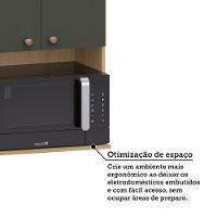 Armário Aéreo 60cm Com Nicho Para Microondas 2 Portas Classi Freijó/verde Amalfi - 6