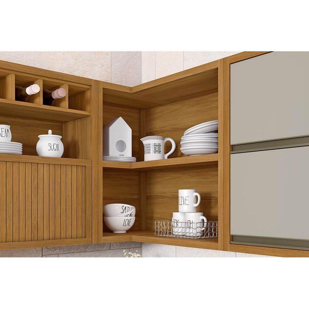 Módulo Cozinha Imperatriz Armário Baronesa Canto Reto Com 2 Nichos 93cm Freijó - 4