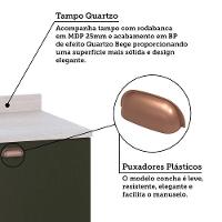 Cozinha Modulada Completa De Canto 10 Peças Com Tampo E Roda Freijó/freijó Brasil/verde Amalfi - 7