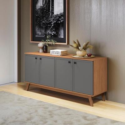Aparador Kappesberg 4 Portas Shaker Canela/cinza Sagrado 180cm