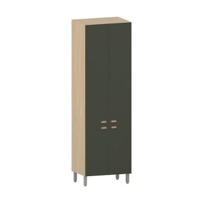Paneleiro Duplo 70cm 4 Portas Classic Luciane Móveis Freijó/verde Amalfi