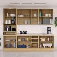 Cozinha Modulada Completa 6 Peças Com Tampo E Rodapé Classic Freijó/freijó Brasil/verde Amalfi - 3