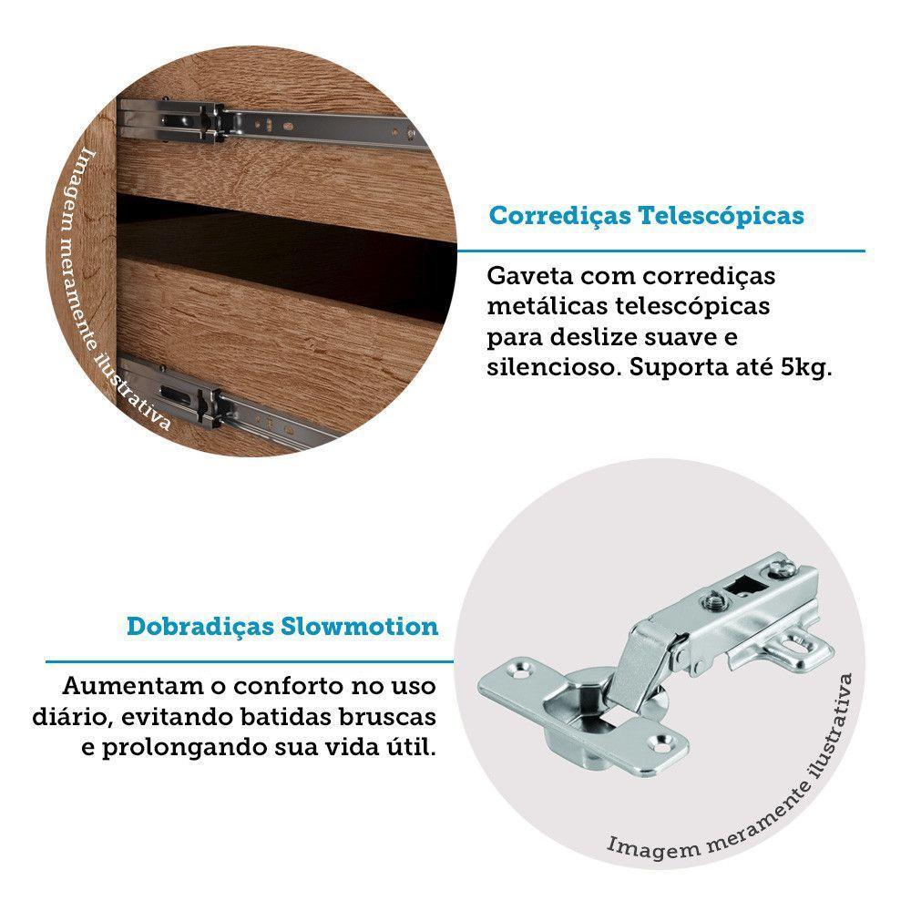 Cozinha Modulada Completa Com Bancada Ilha 8 Peças Com Tampo Freijó/freijó Brasil/petala Rosa - 7