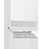 Paneleiro 70cm 4 Portas E 1 Nicho Para Forno Microondas Dora Branco/branco Supremo - 6
