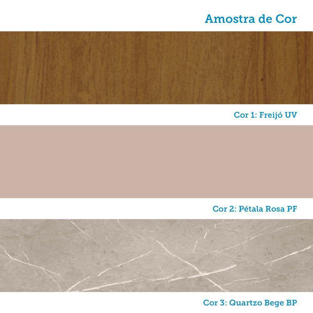 Cozinha Modulada Completa 6 Peças Com Tampo E Rodapé Classic Freijó/petala Rosa - 8