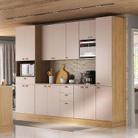 Cozinha Modulada Completa 6 Peças Com Tampo E Rodapé Classic Freijó/petala Rosa - 2