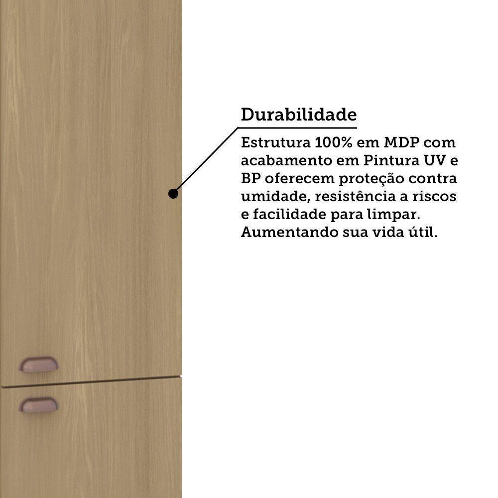 Paneleiro Duplo 70cm 4 Portas Classic Luciane Móveis Freijó/freijó Brasil - 5