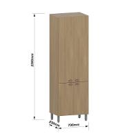 Paneleiro Duplo 70cm 4 Portas Classic Luciane Móveis Freijó/freijó Brasil - 3