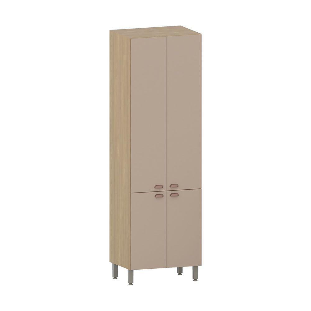 Paneleiro Duplo 70cm 4 Portas Classic Luciane Móveis Freijó/petala Rosa - 1