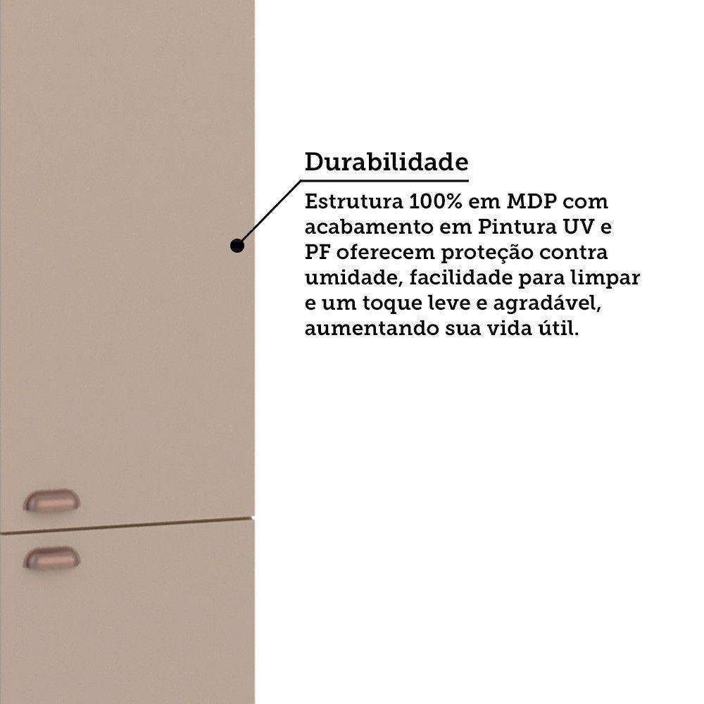 Paneleiro Duplo 70cm 4 Portas Classic Luciane Móveis Freijó/petala Rosa - 5