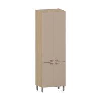 Paneleiro Duplo 70cm 4 Portas Classic Luciane Móveis Freijó/petala Rosa - 1