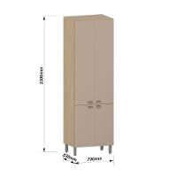 Paneleiro Duplo 70cm 4 Portas Classic Luciane Móveis Freijó/petala Rosa - 3