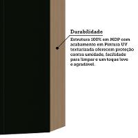 Armário Aéreo Canto Diagonal 74cm 2 Portas Slim Luciane Móve Freijó/preto - 3