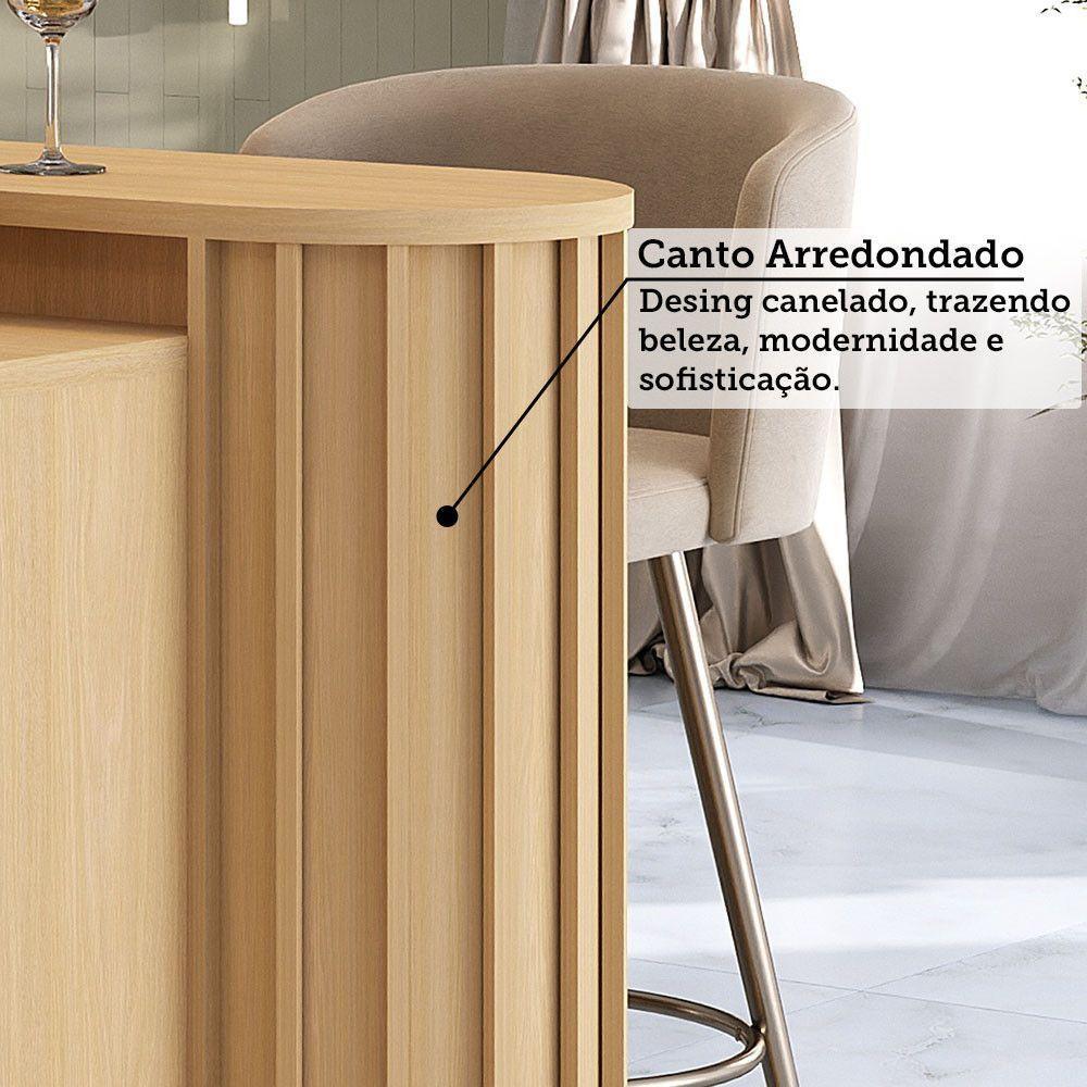 Bancada Cozinha C/ Tampo P/ Ilha 144cm E Balcão Aura Carvalho - 5