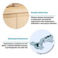 Bancada Cozinha C/ Tampo P/ Ilha 144cm E Balcão Aura Carvalho - 9