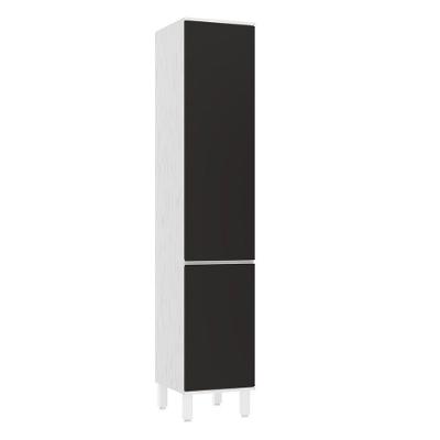 Paneleiro 40cm 2 Portas Dora Luciane Móveis Branco/preto
