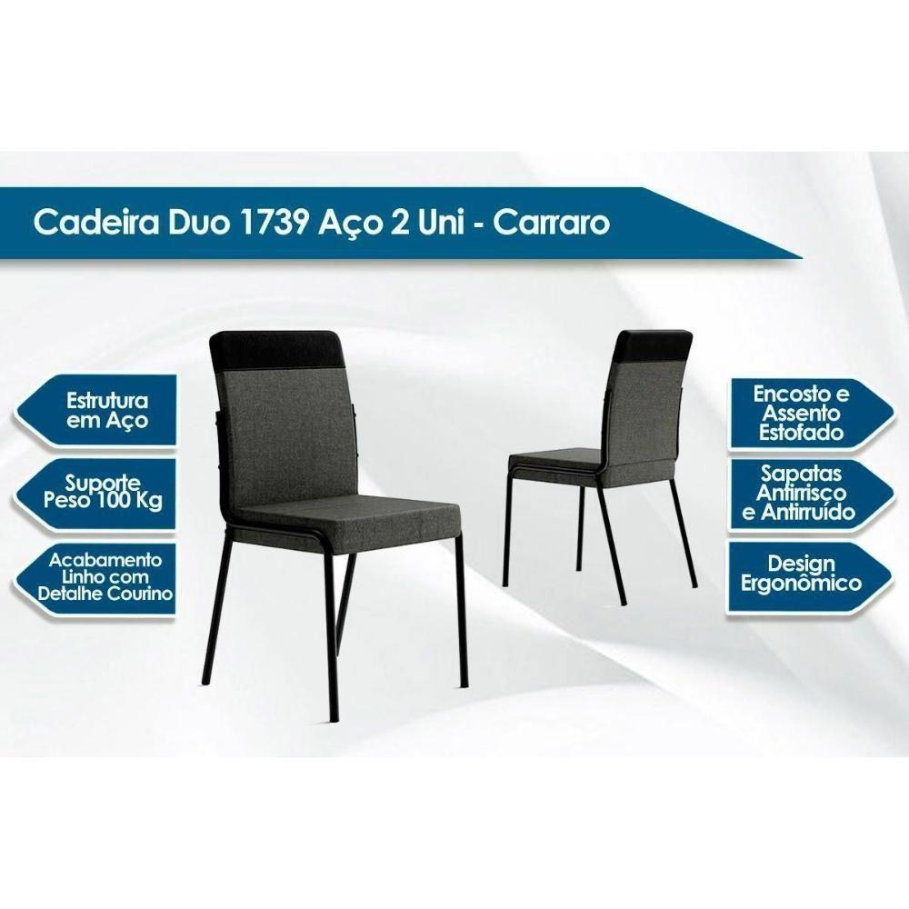 Kit 4 Cadeiras De Cozinha Duo 1739 4 Uni Rose Linho Areia Courano Caramelo - 5