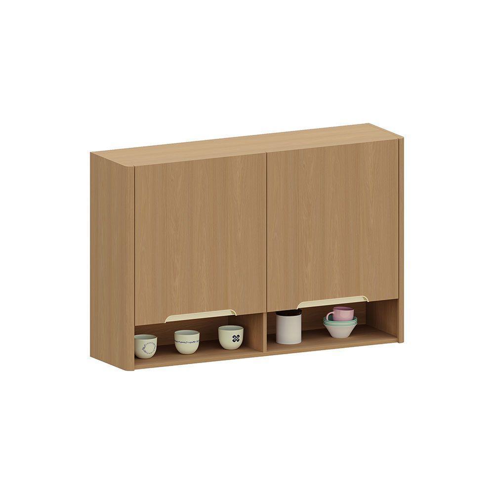 Armário Aéreo Para Cozinha 120cm 2 Portas Com Nicho Lúmina L Freijó/freijó - 1