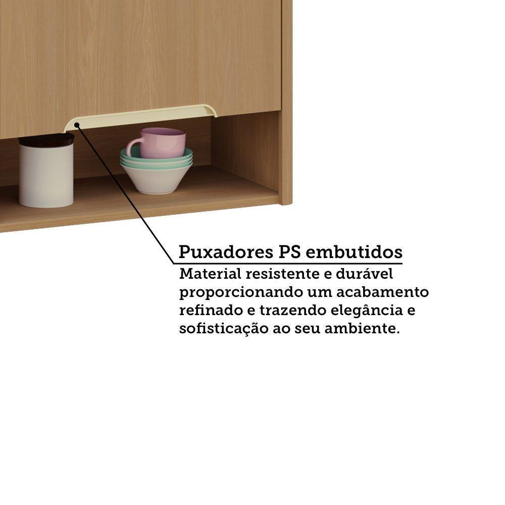 Armário Aéreo Para Cozinha 120cm 2 Portas Com Nicho Lúmina L Freijó/freijó - 4