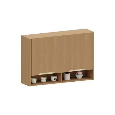 Armário Aéreo Para Cozinha 120cm 2 Portas Com Nicho Lúmina L Freijó/freijó