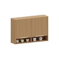 Armário Aéreo Para Cozinha 120cm 2 Portas Com Nicho Lúmina L Freijó/freijó - 1