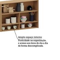 Armário Aéreo Para Cozinha 120cm 2 Portas Com Nicho Lúmina L Freijó/freijó - 3