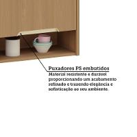 Armário Aéreo Para Cozinha 120cm 2 Portas Com Nicho Lúmina L Freijó/freijó