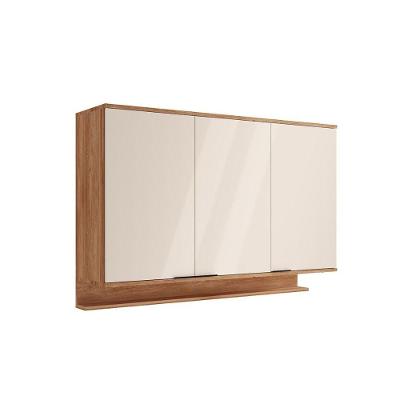 Armário Aéreo Para Cozinha Alpha 2501 Com 3 Portas 120cm Freijo-off White - Carraro