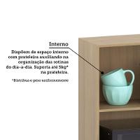 Armário Aéreo 60cm Com Nicho Para Microondas 2 Portas Classi Freijó/petala Rosa - 5