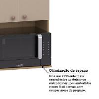 Armário Aéreo 60cm Com Nicho Para Microondas 2 Portas Classi Freijó/petala Rosa - 6