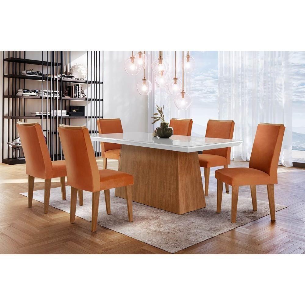 Kit 2 Cadeiras Sala Jantar Lunara 2 Un Imbuia-capuccino-linho Bege Turim - Rufato - 3