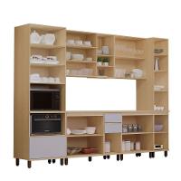 Cozinha Completa 6 Pç Torre Tampo 310cm Aura Luciane Móveis Carvalho/cinza Cristal - 3