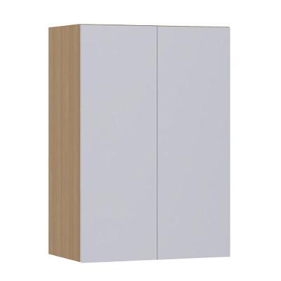Armário Aéreo 60cm 2 Portas Slim Luciane Móveis Freijó/cinza Cristal