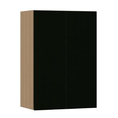 Armário Aéreo 60cm 2 Portas Slim Luciane Móveis Freijó/preto