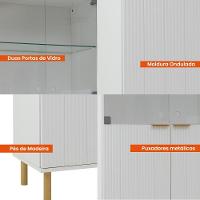 Aparador Bar Adega + Cristaleira Ditália R-633 E-964 Branco - 9