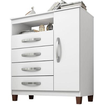 Cômoda Sapateira 4 Gavetas 1 Porta Cannes Branco