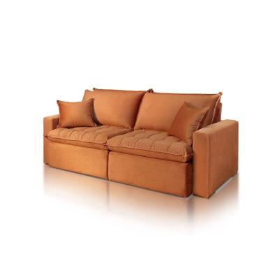 Sofá Cama Roma Luxo Linho Almofadas Soltas 2m Jc Estofados Terracota