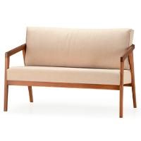 Sofá Coss Ozki 120 Cm Madeira Eucalipto Cedro Tecido Bege Corda Redonda Canela - 1