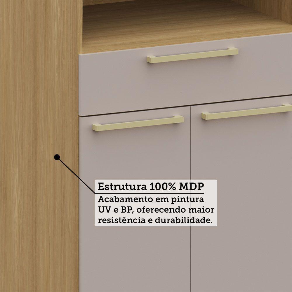 Paneleiro 70cm 4 Pts 1 Gav C/ Nicho Micro-ondas Elegance Luc Freijó/freijó Brasil/cinammon - 5