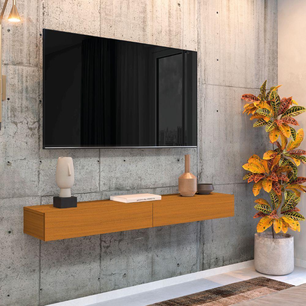 Rack Suspenso Para Painel Ou Tv Até 55 Polegadas 2 Portas 1,10m Egeo Edn Madeirado - 2