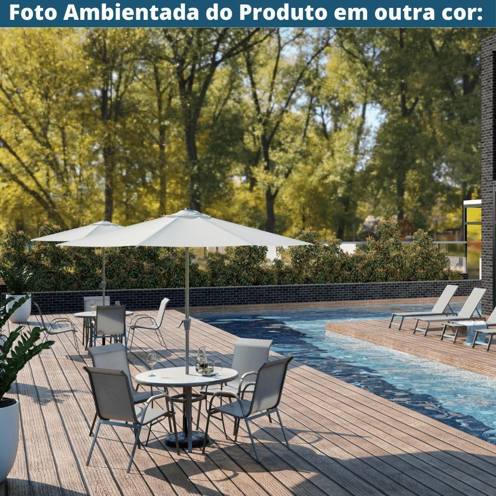 Kit 4 Cadeiras Empilhável Com Braço Pipa Maresias Fratini 96 Cm Altura Alumínio E Assento Tela Fendi - 4