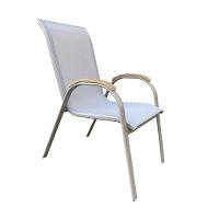 Kit 4 Cadeiras Empilhável Com Braço Pipa Maresias Fratini 96 Cm Altura Alumínio E Assento Tela Fendi - 6