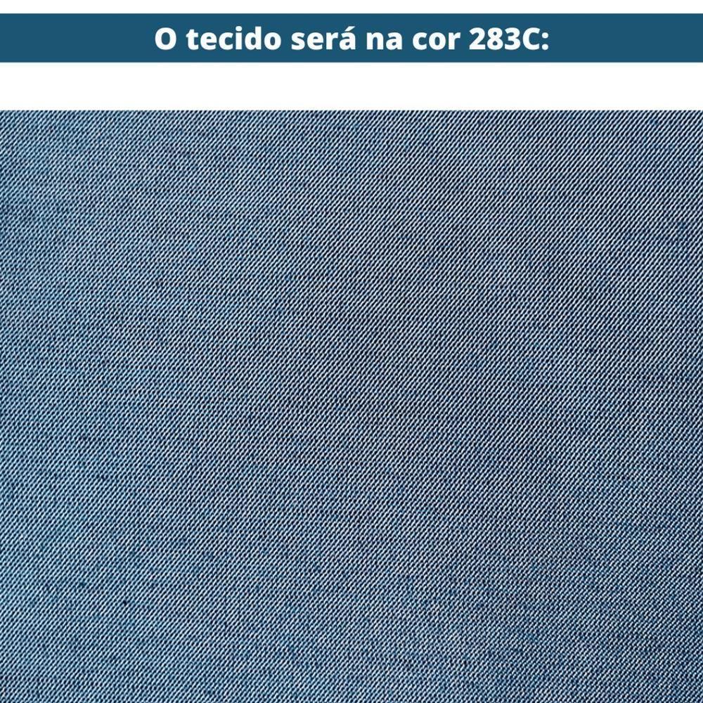 Sofá Cutiê Ozki 200 Cm Madeira Eucalipto Cedro Tecido Azul Corda Fita Canela - 5