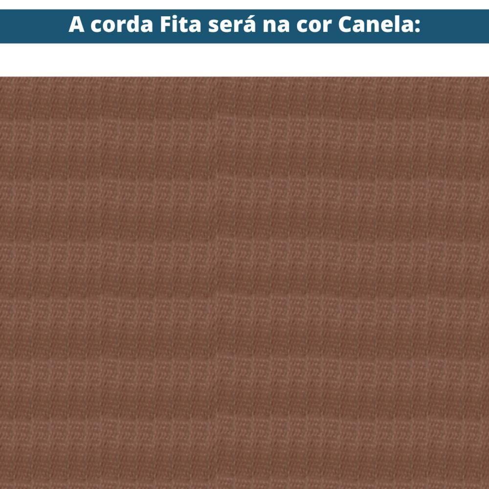 Sofá Cutiê Ozki 200 Cm Madeira Eucalipto Cedro Tecido Azul Corda Fita Canela - 6