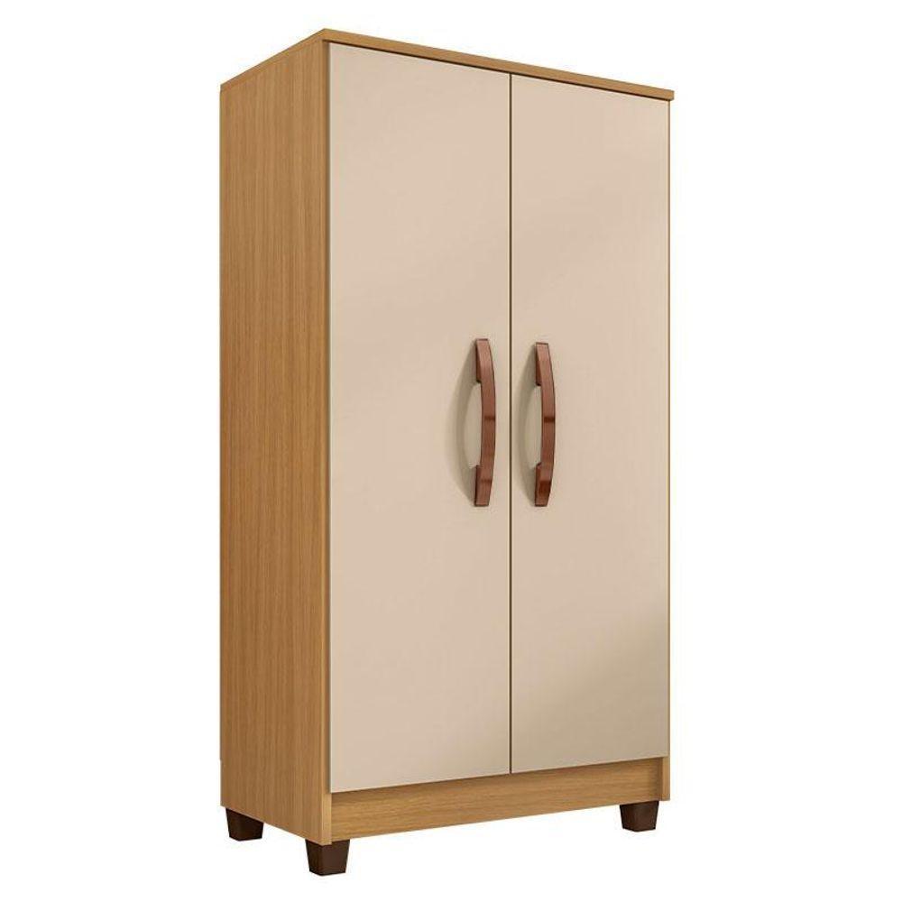 Guarda Roupa Solteiro Modena Com 4 Portas E Armário Multiuso Egito Carvalho Americano Off White - Incorplac - 5