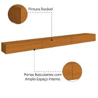 Rack Suspenso Para Painel Ou Tv Até 75 Polegadas 3 Portas 2,00m Egeo Edn Madeirado - 4