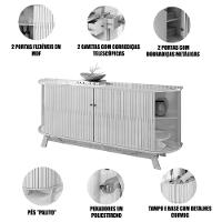 Buffet Aparador 4 Portas E 2 Gavetas 100% Mdp Mônica Cinamomo/off White - 3