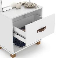 Toucador Com Espelho 1 Gaveta Nicho E 2 Ganchos Oranix Branco - 2