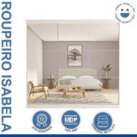 Guarda Roupa 3 Portas De Correr Todo Espelhado 4 Gavetas Isabela Minastex Branco - 5