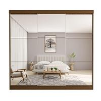 Guarda Roupa 3 Portas De Correr Todo Espelhado 4 Gavetas Isabela Minastex Freijó